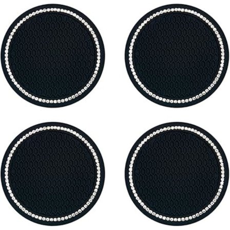 4 stk. bilunderlag Universal sklisikker silikon bilkoppholder krystall rhinestone underlag bilinteriørtilbehør