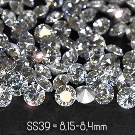 Preciosa chatons, SS39 (ca 8mm), Crystal Argent Flare, 4st transparent