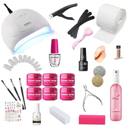 Komplet startsæt til gel negle inklusive eksklusiv 36W LED/UV lampe