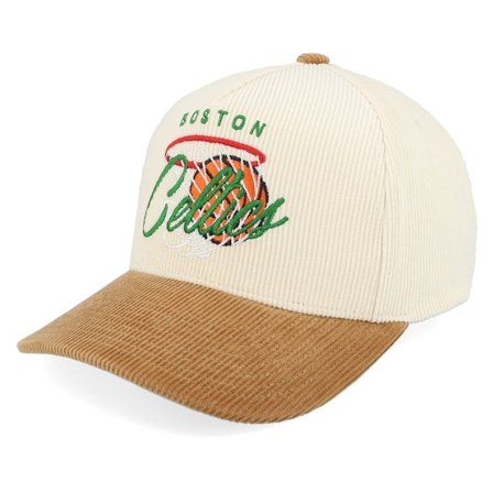Mitchell & Ness - Beis adjustable Gorra - Boston Celtics Swish Pro Crown Sand/Brown A-Frame Adjustable @ Hatstore