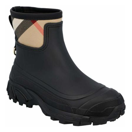 Burberry Vintage, Pre-owned Check Panel Rain Boots Zwart, Dames, Maat:39 EU