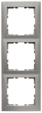 Hager 10139939 Kombinationsram silver 3-fack, Strömbrytare & vägguttag