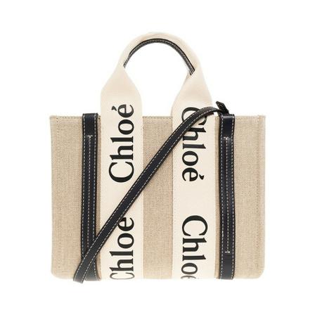 Chloé ‘Woody Small’ shoulder Tas , Beige , Dames , Maat: ONE Size Schoudertassen