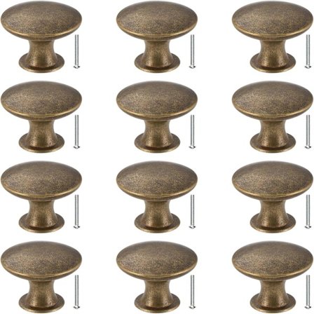 Dørgreb Sæt af 12 Skuffegreb 30mm Vintage Messing Håndtag Møbelskab Greb til Køkken Skabe