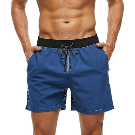 Badbyxor för män med dragkedja Vattentät Torkande Snabbbaddräkt Badshorts med justerbar dragsko-n