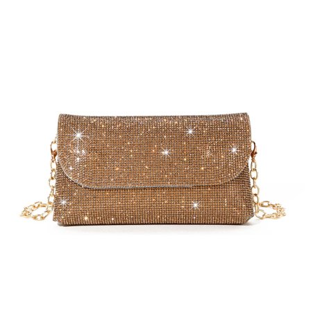 Glitter Aftenveske for Kvinner Bryllup Clutch Veske Kjede Skulderveske Liten Selskapsveske Crossbody Veske