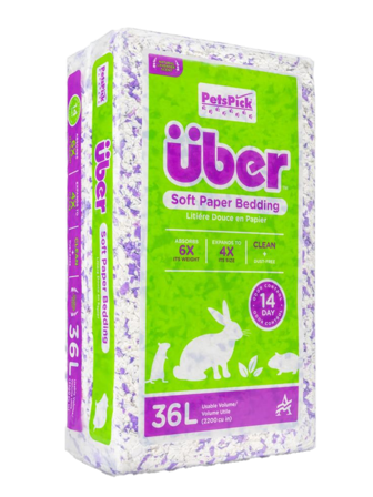 Über - Papirsøppel 36 L Lilla/hvit lavendelduft - Smådyr - Bunnstrø og bomateriale - Burspon - ZOO.no