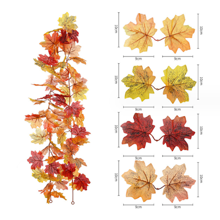 36 päätä, kaksinkertaiset vaahteranlehdet - nro 7 [lähetä koukku * 2], 1 kpl w