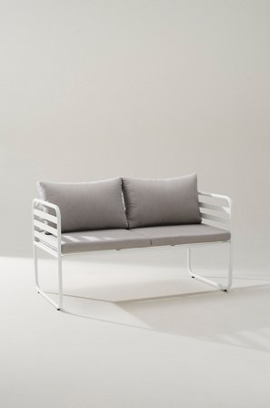 Jotex - Loungesofa Aluminium/Polyester/Polyeterskum Hvit CADIZ - Kjøp Loungemøbler hos Jotex