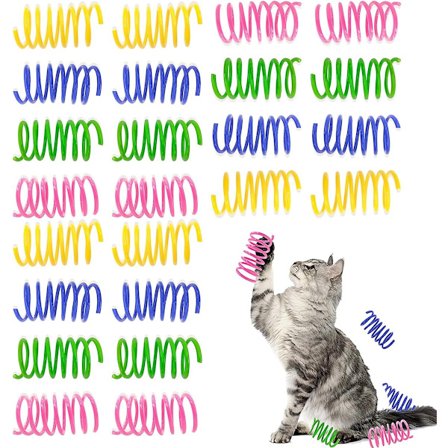 Kattefjerlegetøj - 24 fjerlegetøj - Kattefjerlegetøj - Legetøjsfjer - Kæledyrsnyhedslegetøj - Farverige fjer - Fjer til katte