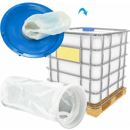 4 stk. Nylon IBC-filter, IBC-tankfilter, nylonlågfilter, regnvandsfilter, vaskbart nylonlågfilter, udskiftningsfilter til IBC-regnvandstank, TRIME