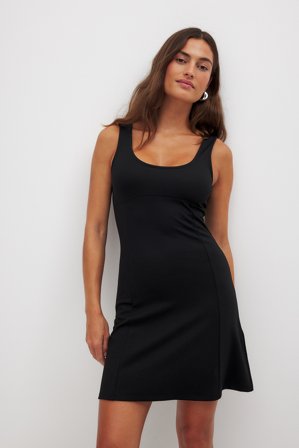 NA-KD - Punto minikjole - Jerseykjoler - Svart - XL (EU 46)