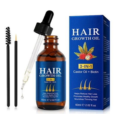 60 ml Castorolje Fremmer Hodebunnshelse Hårvekstolje for Menn og Kvinner