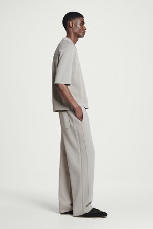 COS Men's Polo In Tessuto Doppiato A Blocchi Di Colore in Beige