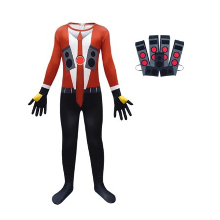 Halloween skräckspel 3D TV man toalett man helkroppsstrumpa cosplay monitor man