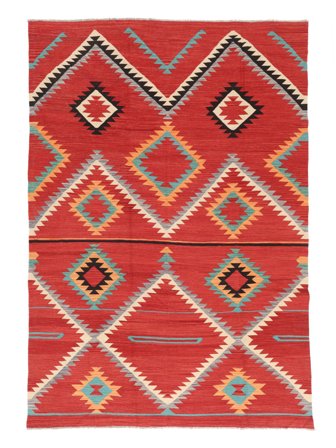Géometrique Kilim Moderne Tapis 201X297 Laine