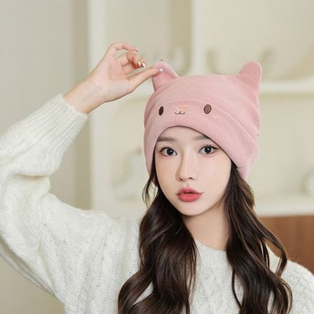 Knitting Cap Hat Pipo Bonnet PINK