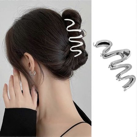 Oregelbundna Hårklämmor Elegant Metall Silver Våg Hårklämma Hårnål Kylig Stil Fransk Hårklämma för Tjockt Hår Metall Hårnålar Håraccessoarer[HH]