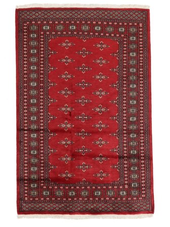 Pakistan Bokhara 2Ply Teppe Håndknyttet 123X189 Mørk Rød/Svart