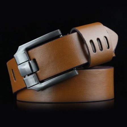 Læder bæltestift Spænde Talje BRUNT