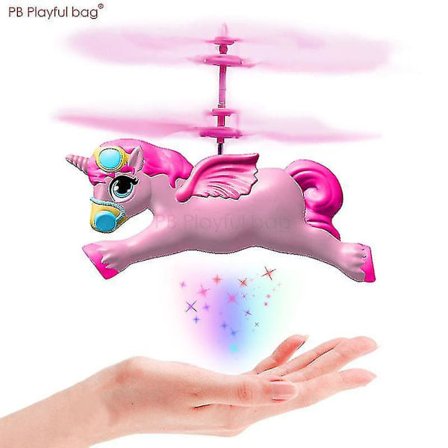 Ny Flygende Enhjørning Sensorisk Luftfartøy Led Rc Enhjørning Drone Barn Hengende Leker Usb Lading Gest Sensor Barn Gaver Ac59
