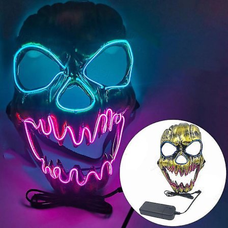 Halloween LED Maske Lys Op Skræmmende Maske