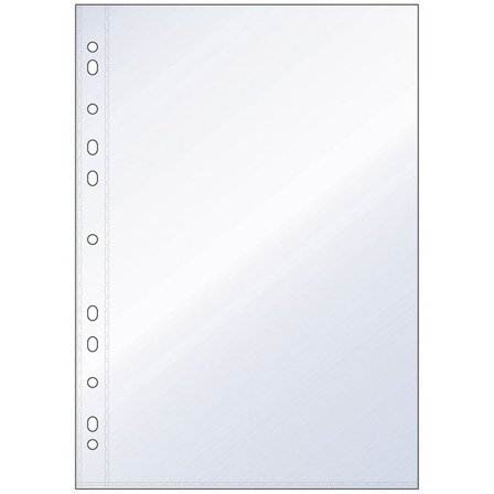 Plastficka, A5, stansad, 70 mikrometer, polyeten, skrovlig, 11 hål, genomskinlig - Lyreco - Kontorsmaterial - Mappar och plastfickor - Plastfickor - 