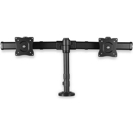 StarTech Dual Monitor Mount - Supports Monitors 13" to 27" - Adjustable - Desk Clamp or Grommet-Hole Desk Mount for Dual VESA Monitors - Black