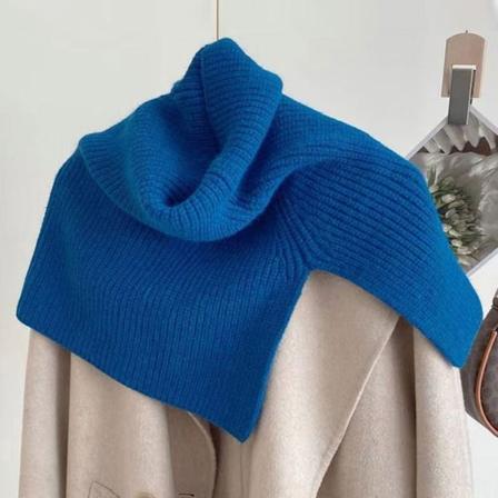 Strikket skjerf Neck Wrap Sjal BLÅTT blue