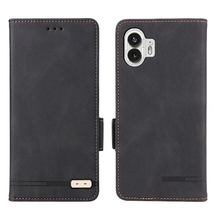 For Nothing Phone (2) Hardware Decor Flip Folio Cover PU Lær Stå Lommebok Telefonveske