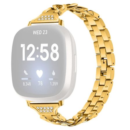 Fitbit Sense 2 / Versa 4 / 3 elegant urrem med rhinestone-dekor - Guld