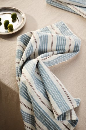 Jotex - Serviett 4-pakning Blå/vit/brun - KJELL - Kjøp Servietter hos Jotex