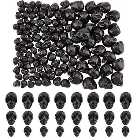 3 kokoa Musta Synteettinen Turkoosi Pääkallon Päähelmet Irtotavarana