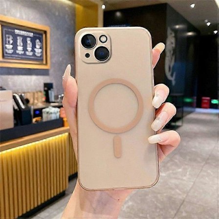 Magnetisk etui til iPhone 14/13, kompatibelt med MagSafe, frostet PC-telefoncover med kameralinsebeskytter