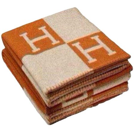 Stickad vävd sjal flygande filt ullfilt H-filt orange