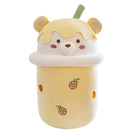Legetøj Kawaii Mælkete Transformed til Plysfyldte Legetøjsdukker Pude Hjemmesofa Dekoration Blød Yellow