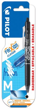 Pilot FriXion Ball Clicker Penna raderbar, 0,7 mm Svart, Märkning & markering