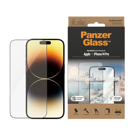 Panzer Anti-Reflective iPhone 14 Pro | Ultra-Wide Fit w. EasyAligner Screen Protector PanzerGlass - High quality tempered glass screen protector