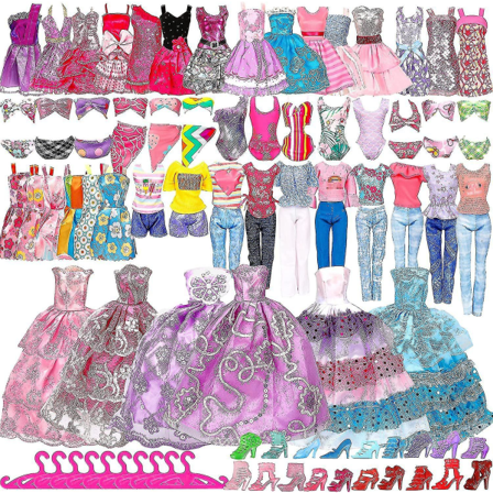 50 kpl/setti Barbie-nuken mekkoja Kengätkorut Vaatteet Tarvikkeet Pukeutumisleikki 30 cm nukkelle