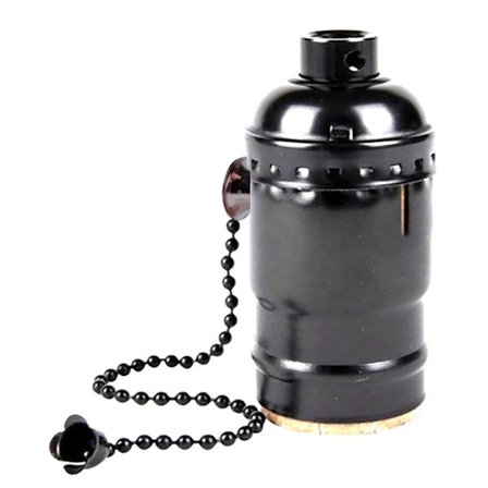 E27 Lampeholder Lys Skrue Sokkel SVART