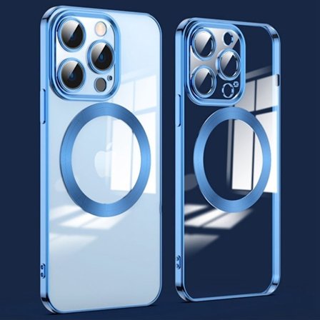 iPhone 14 Pro Max Magnetic Charging Anti-fall Skal - Marinblå