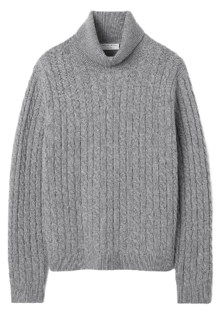 Tiger of Sweden Wilde Stickad Tröja i Ull och Kashmir Kabelstickade tröjor Herr Grå M