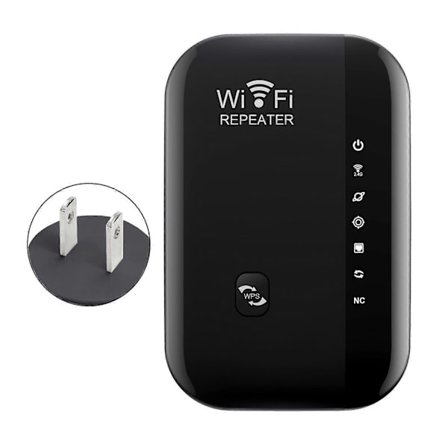 WiFi ExtenderBooster Bredere dækning end nogensinde WiFi Extenders SignalBooster til HomeInternetBooster WiFiRepeater Sort
