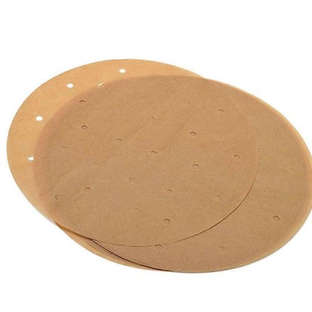 100 st Runda Oblekta Perforerade Bakplåtspapper för Ersättning av Air Fryer Ångkokningsformar 12 tum