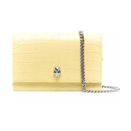Alexander McQueen Shoulder Tass , Geel , Dames , Maat: ONE Size Schoudertassen