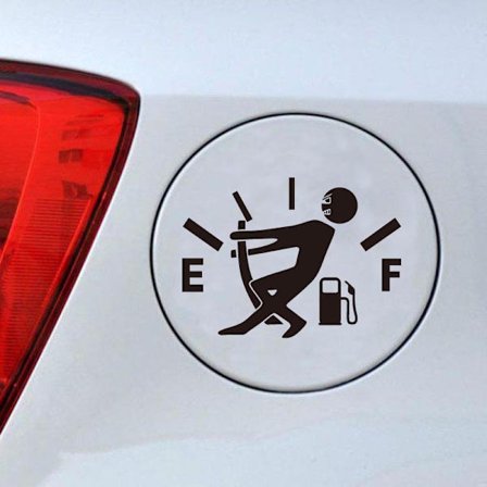 Morsom bil drivstoff tank lokk klistremerke