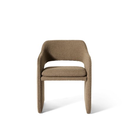 Plush Esszimmerstuhl, Amiya Bouclé Braun