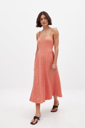 NA-KD Midiklänning med knytband - Jerseyklänningar - Orange - XS