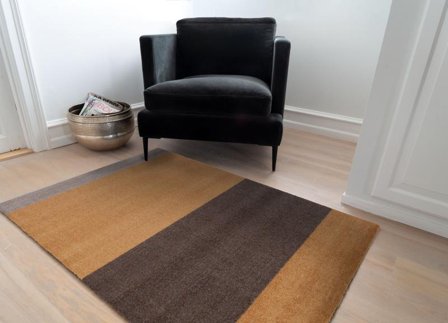 Tica Copenhagen Gulvmatte Stripes Brun-Dijon 90x130