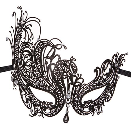 Metall Ögonmask Bollmask - Phoenix - Svart